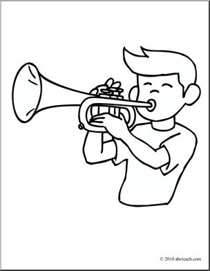 304x392 Clip Art Boy Playing Trumpet