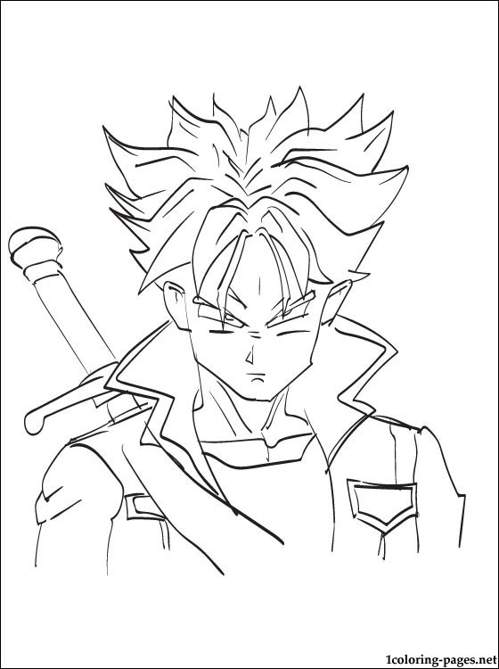 560x750 Future Trunks Dragon Ball Coloring Page Coloring Pages