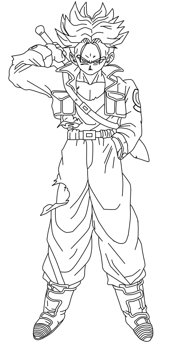 600x1177 Super Saiyan Trunks Coloring Pages