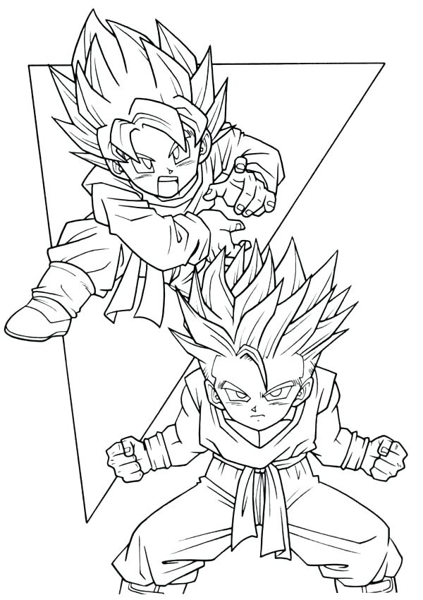 600x850 Dbz Goten Coloring Pages Trunks Bell
