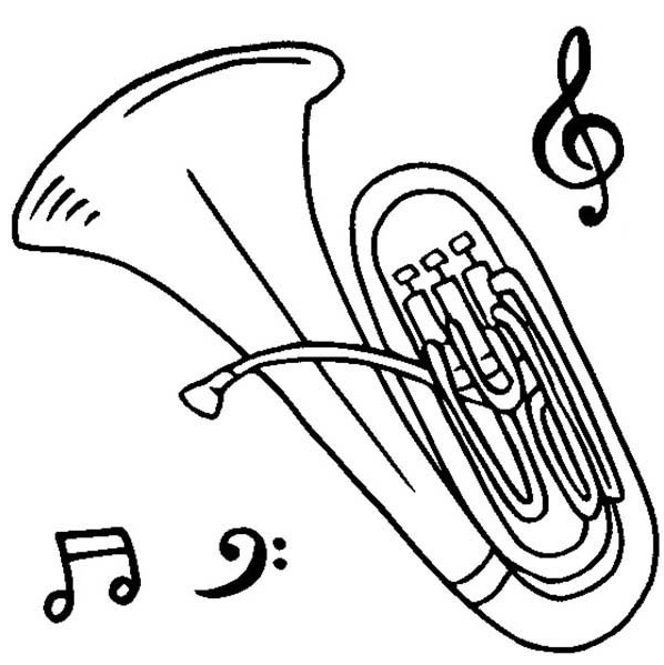 598x599 Tuba Coloring Page Coloring Book