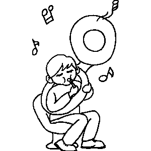 300x300 Tuba Player Coloring Sheet