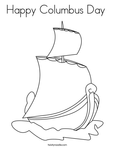 468x605 Happy Columbus Day Coloring Page