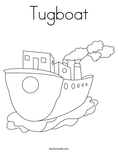 468x605 Tugboat Coloring Page