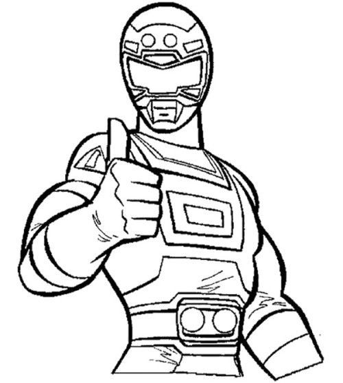 500x557 Power Rangers Turbo Coloring Pages