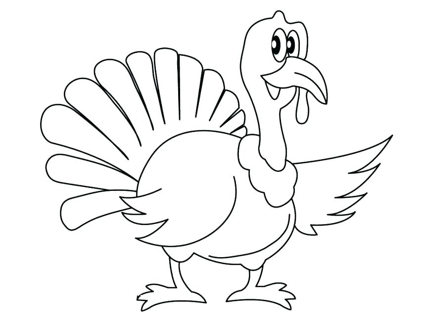 863x647 Turkey Coloring Page Turkey Coloring Pages Kids Simple Turkey