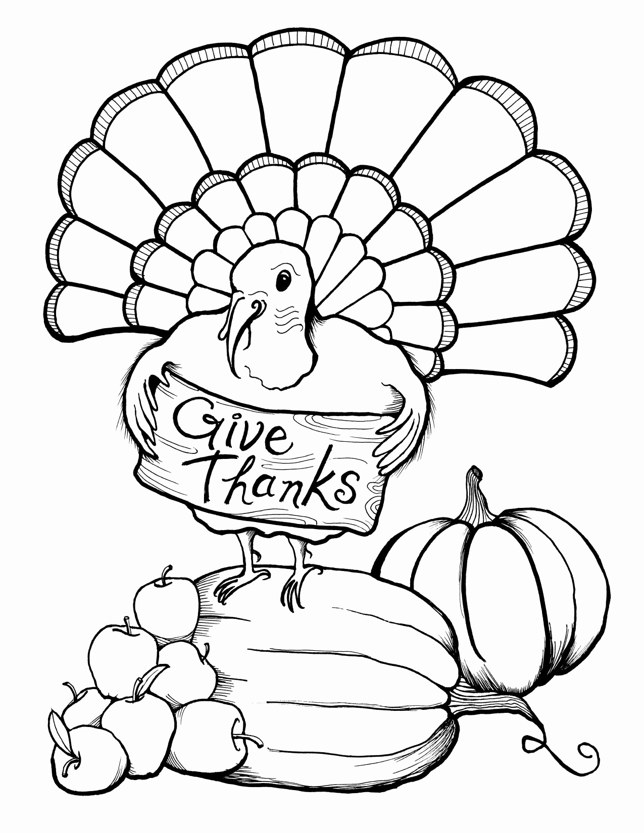 1275x1650 Turkey Printable Coloring Pages Free