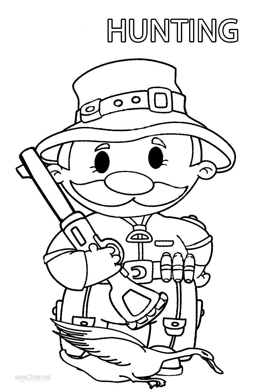 850x1300 Printable Hunting Coloring Pages For Kids