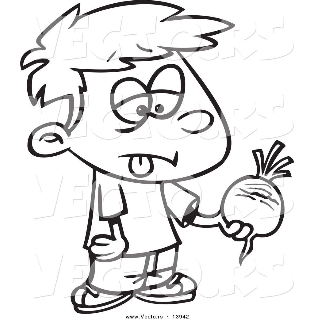 1024x1044 Vector Of A Cartoon Disgusted Boy Holding A Turnip