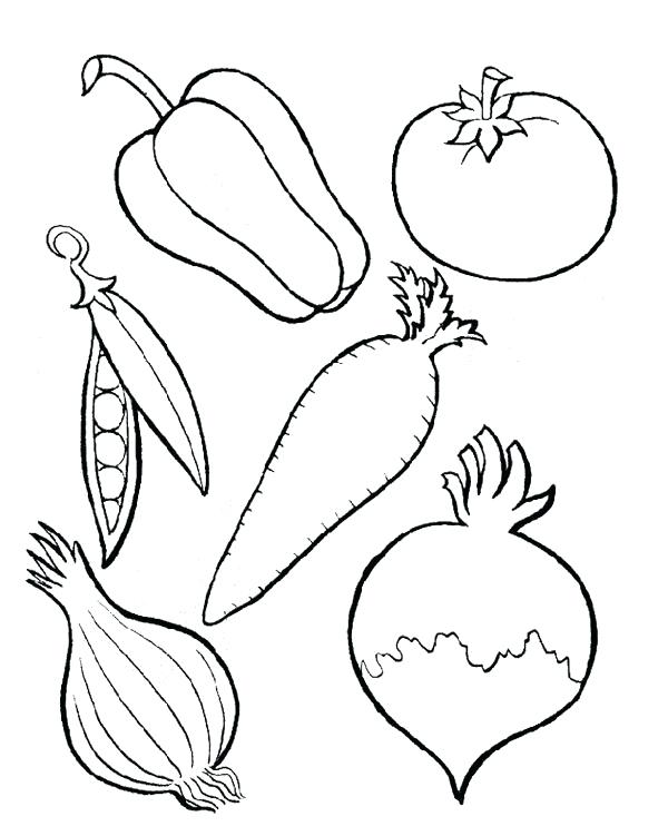 600x751 Vegetables Coloring Page