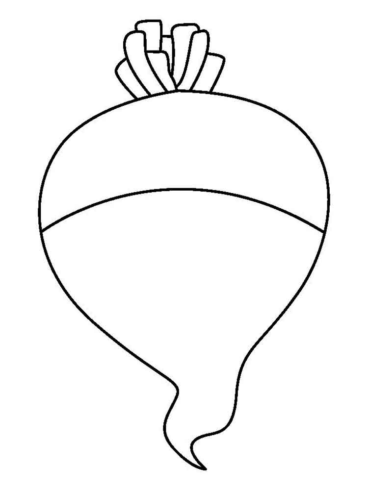 750x1000 Vegetables Turnip Coloring Page