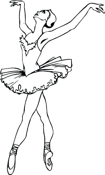 360x602 Dance Coloring Page Ballerina Dancing In Tutu Dress Coloring Page