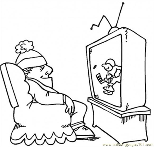 650x621 Watching Hockey Coloring Page
