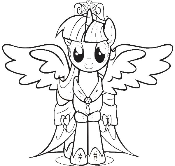 600x569 My Little Pony Twilight Sparkle Coloring Pages Printable My