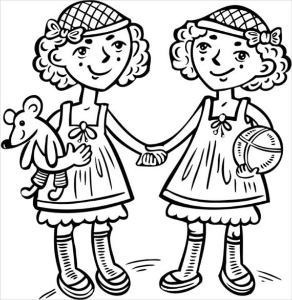 Twins Coloring Pages