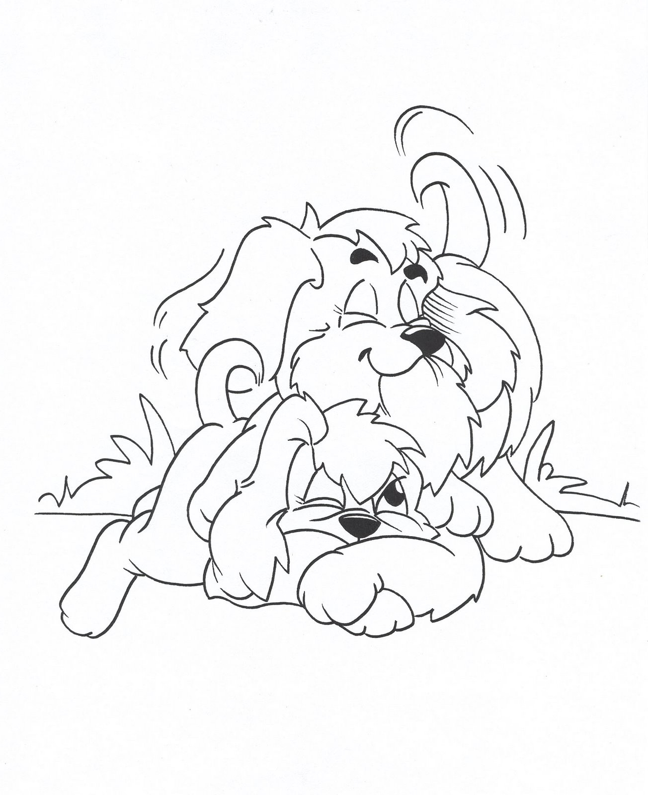 1304x1600 Dogs Coloring Page