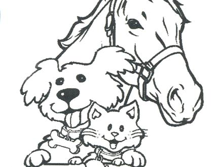 440x330 Cats And Dogs Coloring Pages Dogs And Cats Coloring Pages Black