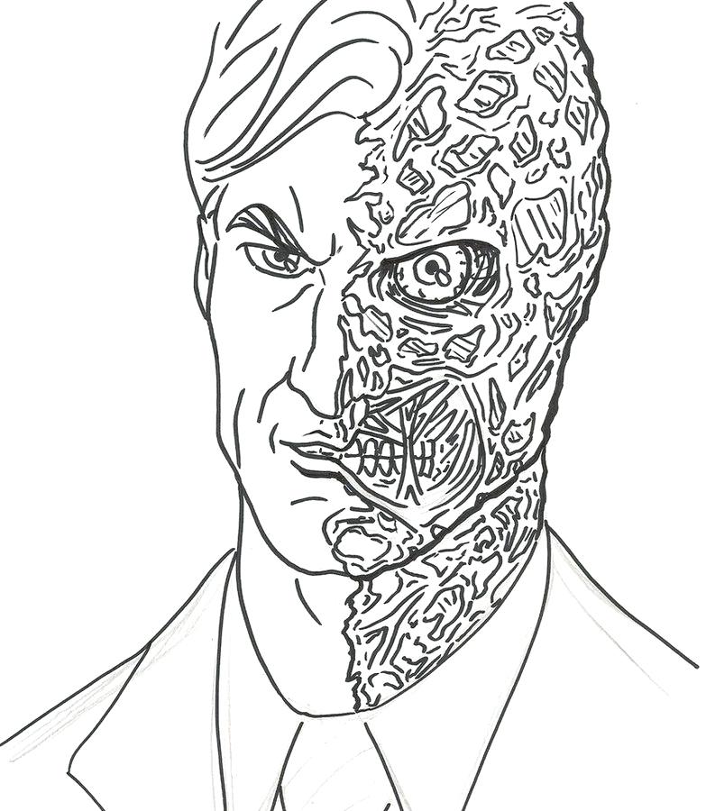 783x900 Two Face Coloring Pages