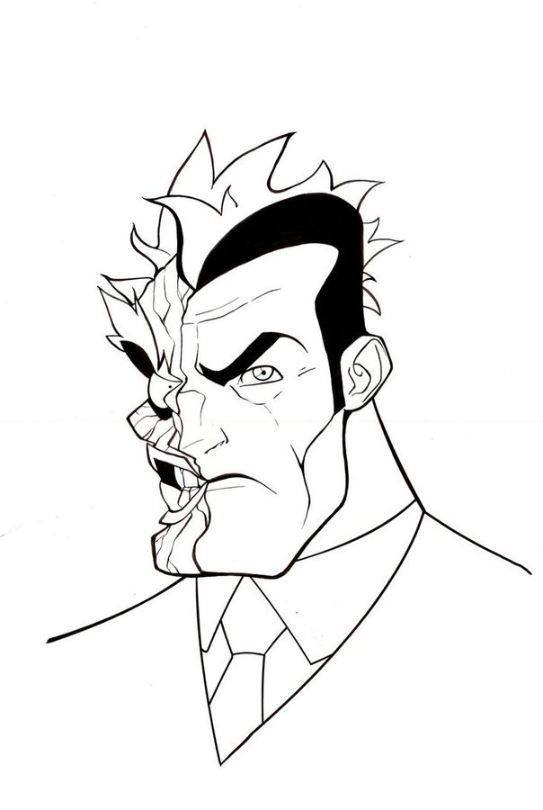 604x900 Coloring Pages Two Face, Printable For Kids Adults, Free