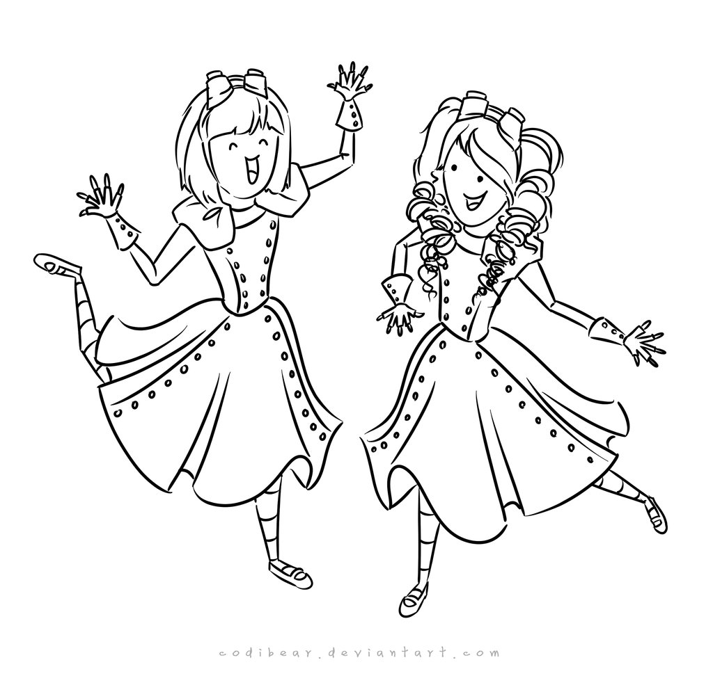 1024x995 Girls Coloring Page