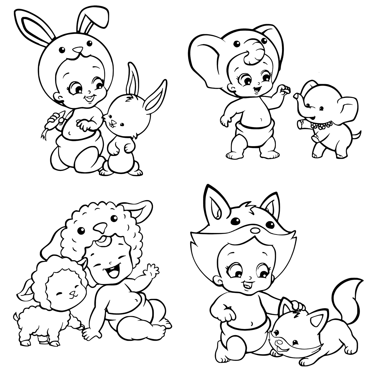 1200x1200 Lovely Coloring Pages Baby Bunnies Fun With The Dot