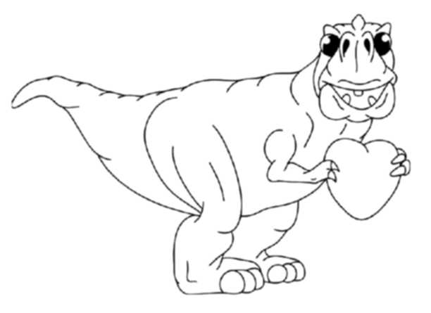 612x445 Cute Tyrannosaurus Rex Coloring Page