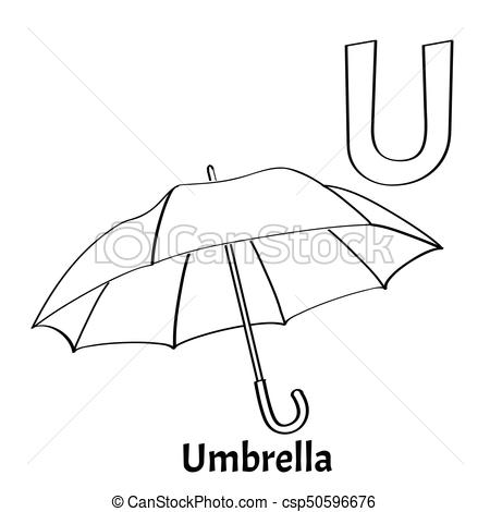450x470 Vector Alphabet Letter U, Coloring Page Umbrella Vector