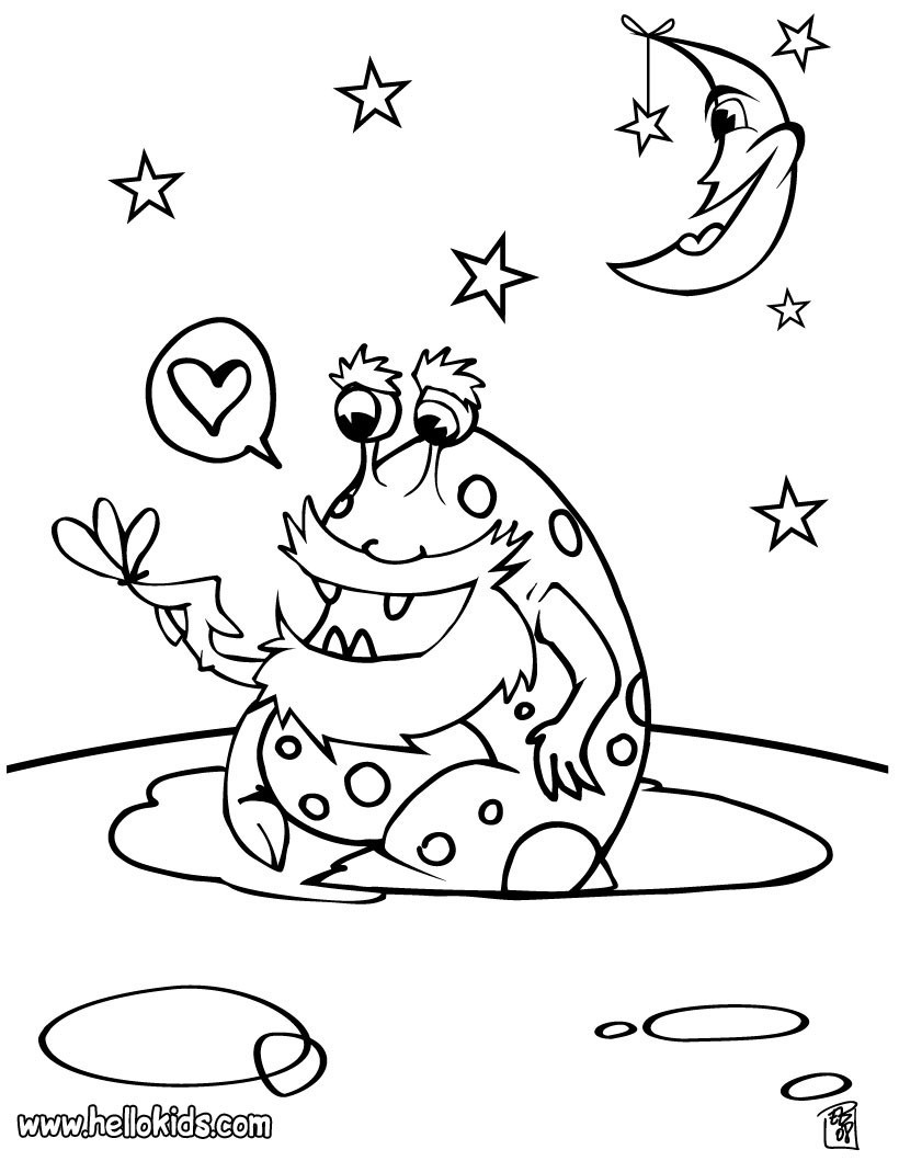 820x1059 Funny Alien In Ufo Coloring Page For Kids Pages Space Ripping