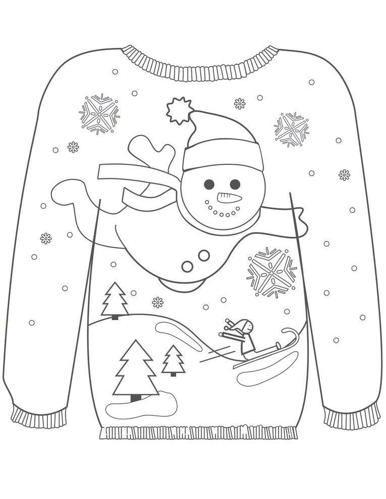 Ugly Christmas Sweater Coloring Page at GetDrawings | Free download