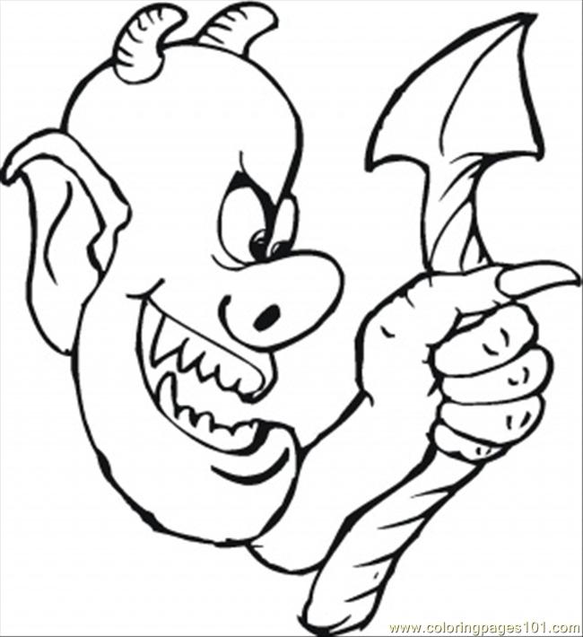 650x710 Demon And His Ugly Tail Coloring Page