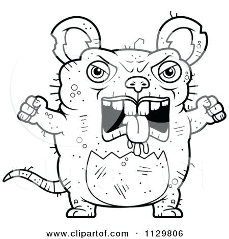450x470 Ugly Duckling Coloring Pages Cartoon Of An Outlined Angry Ugly Rat