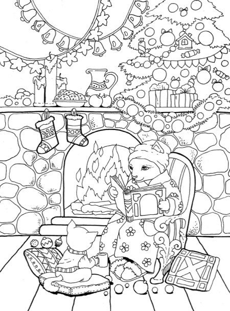 450x608 Christmas Coloring Books To Set The Holiday Mood Adult