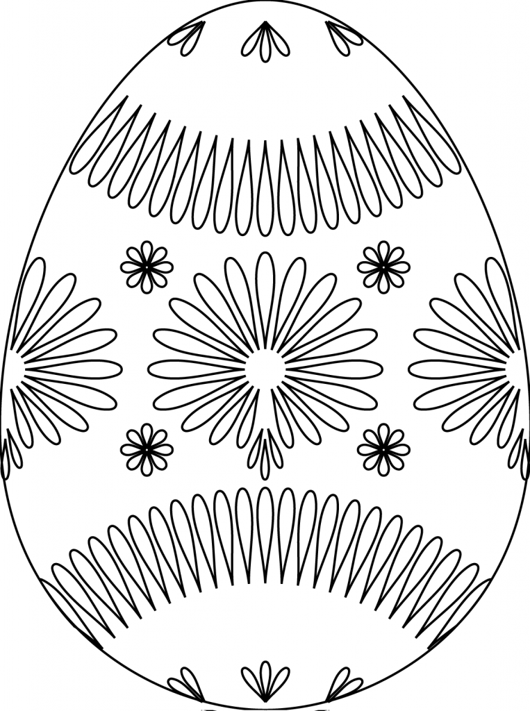 763x1024 Easter Egg With Flower Pattern Ukraine Coloring Page