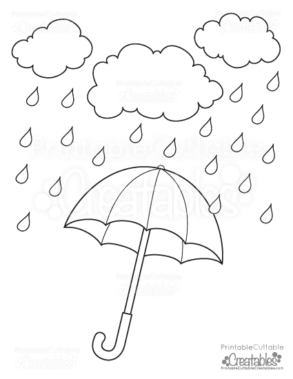 425x550 Rainy Day Umbrella Free Printable Coloring Page Free Printable