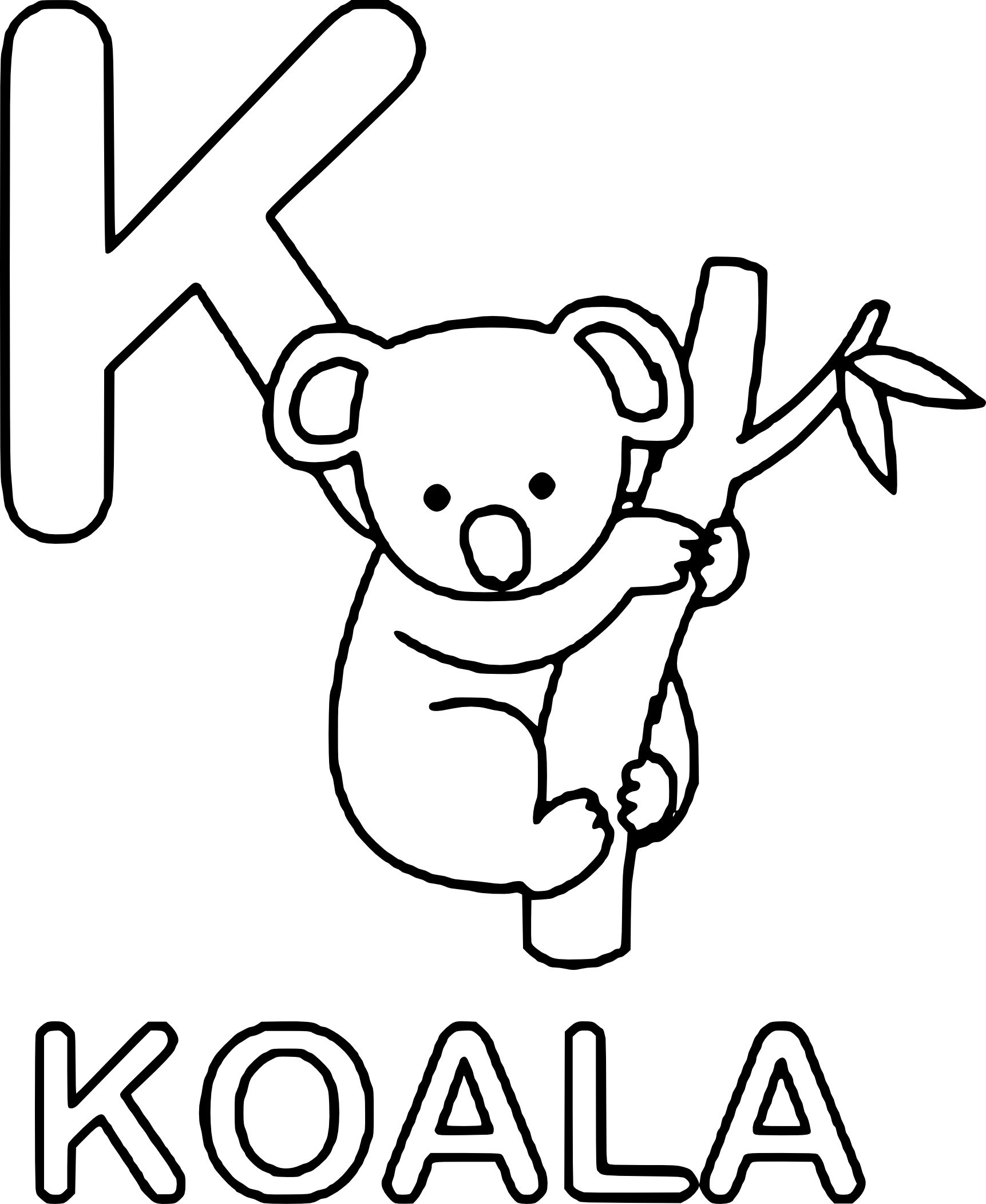 1723x2103 Surging Coloring Pages Of Koalas