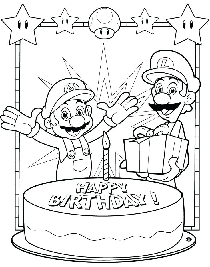 735x936 Happy Birthday Coloring Pages For Uncle In Funny Draw