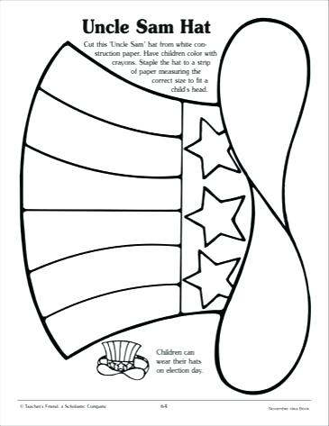 365x473 Uncle Sam Hat Coloring Page