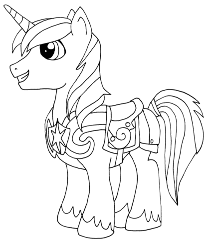 417x480 Shining Armor Coloring Page My Little Pony