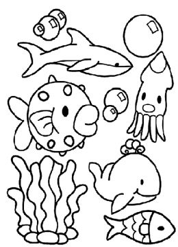 260x360 Under The Sea Creatures Coloring Pages And Free Colouring Pictures
