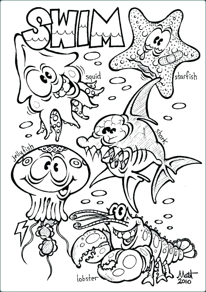 724x1024 Coloring Pages Of Sea Animals Sea Animals Coloring Ocean Animals