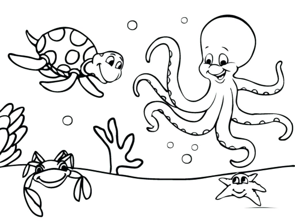 1025x768 Underwater Coloring Pages Stunning Plants For Adults Baby Sea