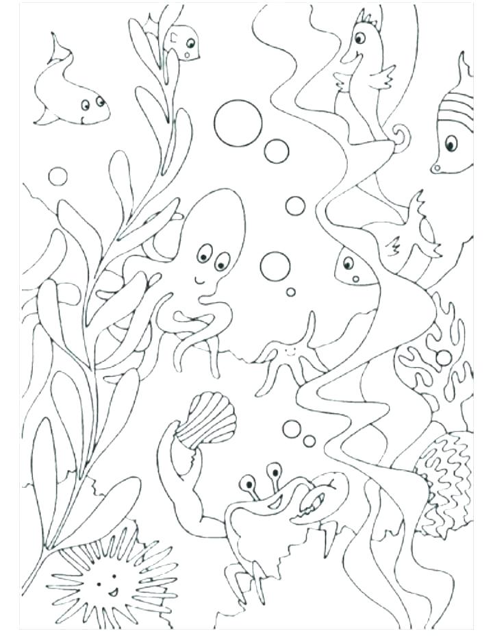 720x937 Ocean Coloring Page Ocean Scene Coloring Page This Is Underwater