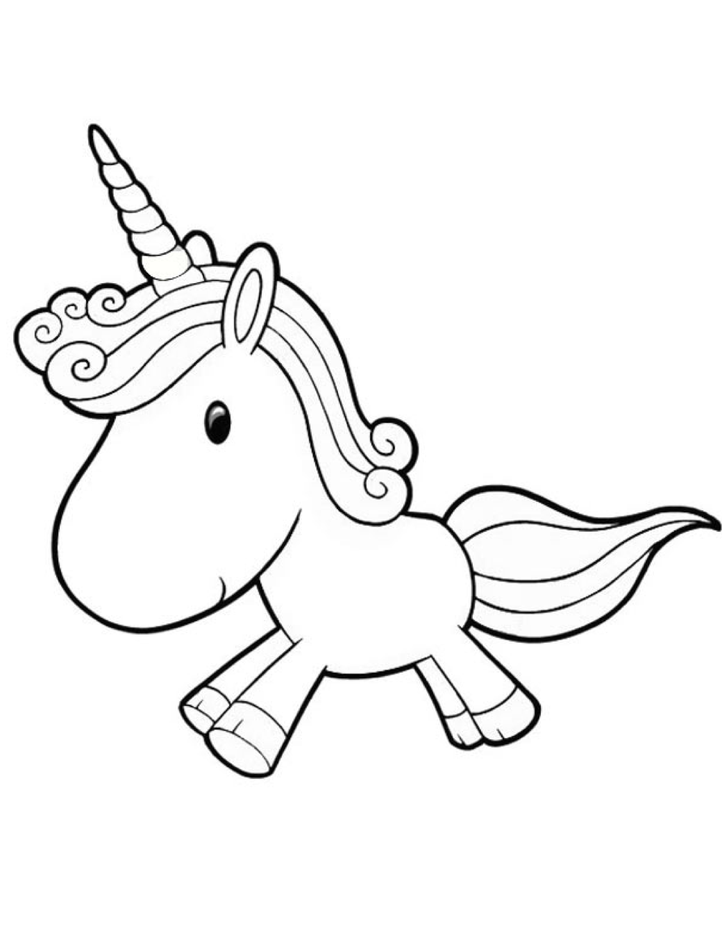 1040x1344 Cartoon Unicorn Coloring Page Coloring Book