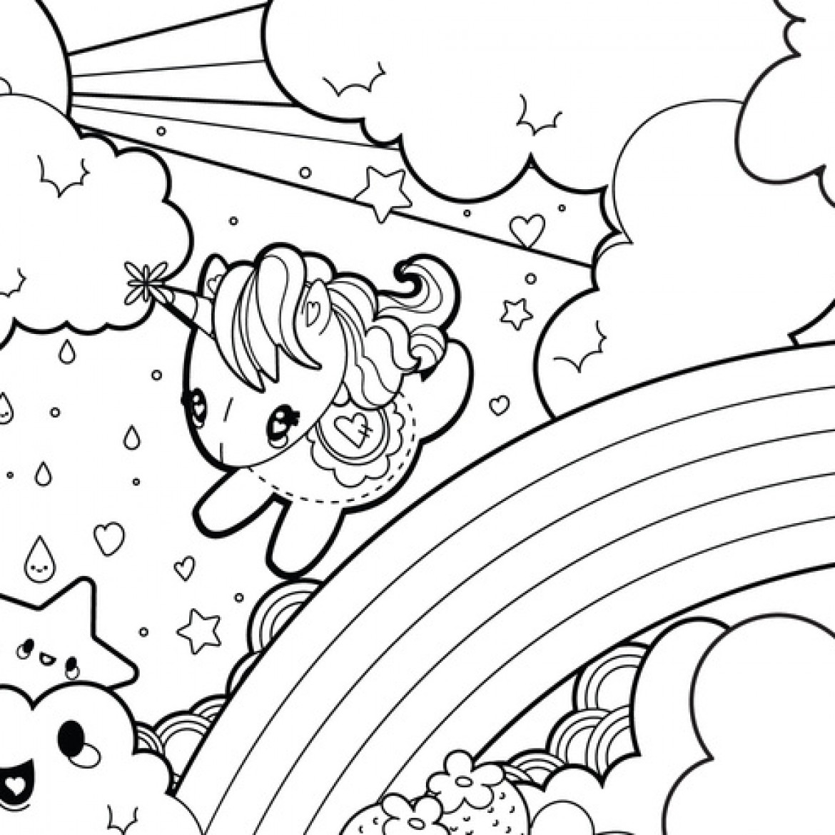 Unicorn Coloring Pages Cute at GetDrawings  Free download