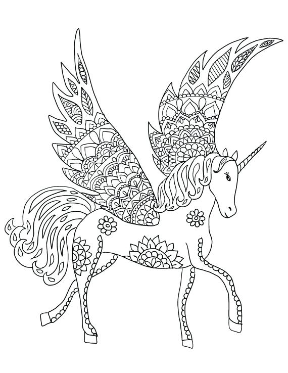 570x738 Printable Unicorn Coloring Pages For Adults Kids Coloring
