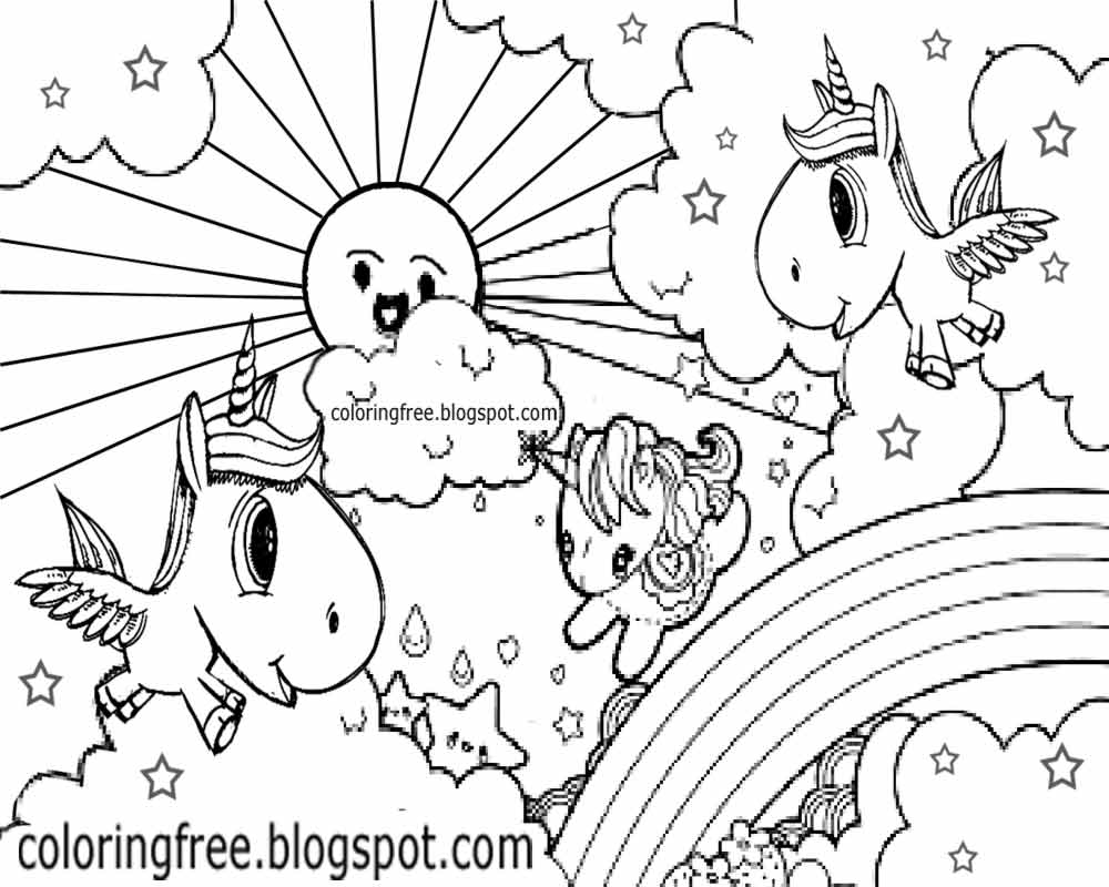 1000x800 Printable Unicorn Drawing Mythical Coloring Book Pictures For Kids