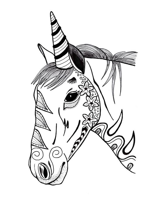 500x707 Unicorn Coloring Page