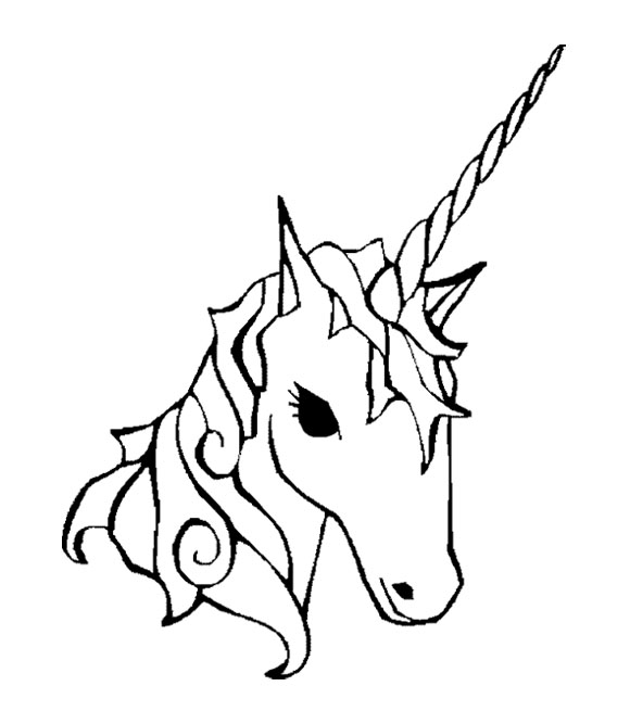 580x667 Unicorn Head Coloring Pages