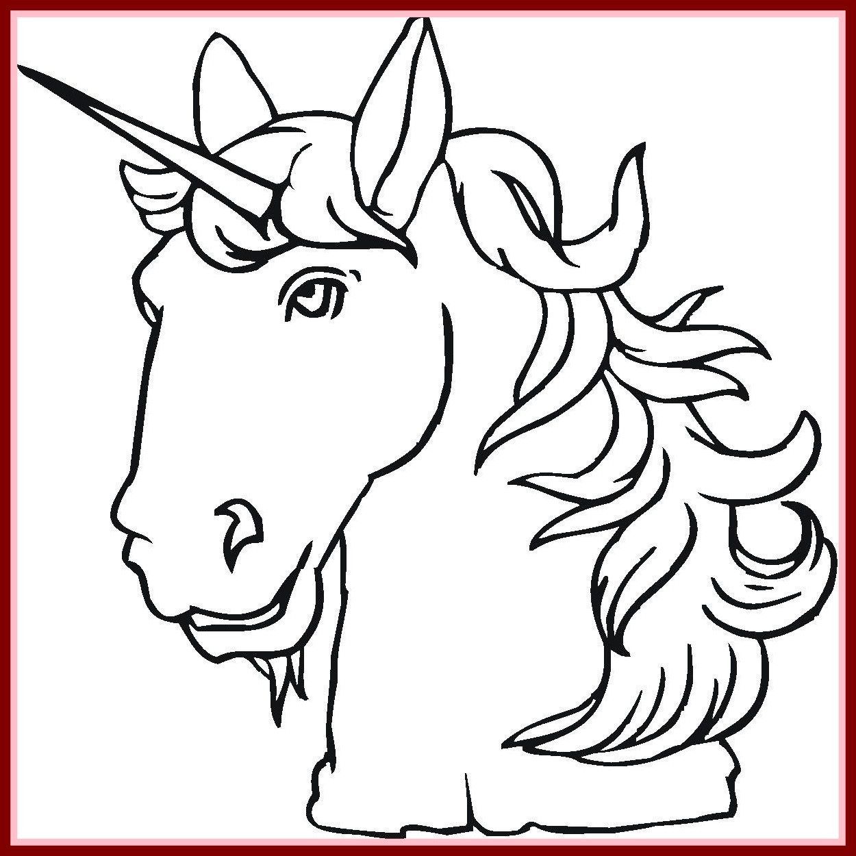 1250x1250 Amazing Unicorn Head Coloring Pages Coloringstar Pic Of Styles