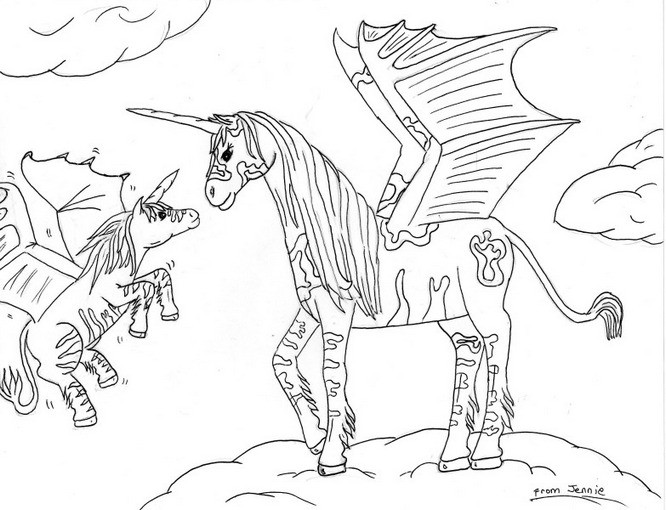 666x510 Coloring Pages Alluring Pegasus Coloring Pages Of Unicorns